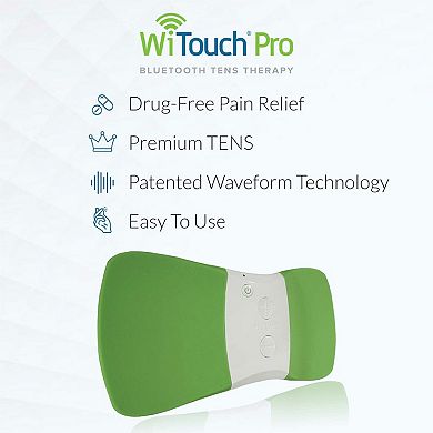 WiTouch Pro Wireless TENS Unit for Back Pain Relief, Wearable Muscle Stimulator, Gel Pads Included