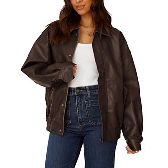 Women’s Faux Leather Moto Coat