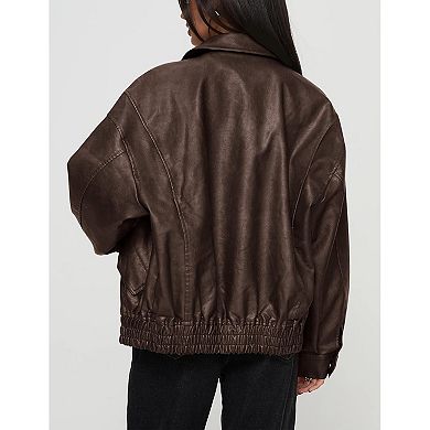 Women’s Faux Leather Moto Coat
