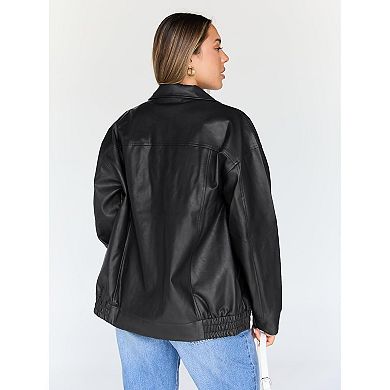 Women’s Faux Leather Motorcycle Jacket
