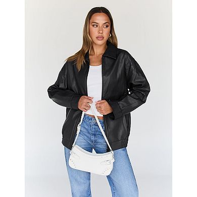 Women’s Faux Leather Motorcycle Jacket