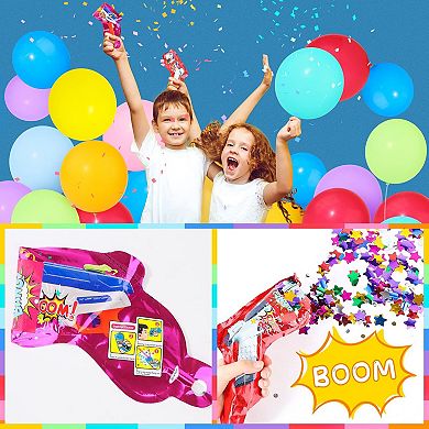 100 Pcs Assorted 12 Inch Rainbow Latex Balloons with Confetti for Birthday Baby Shower Decor