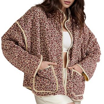 Women’s Floral Print Cropped Puffer