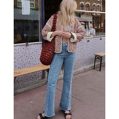 Women’s Floral Print Cropped Puffer