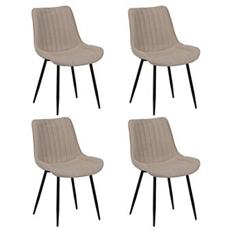 4 pc Dining Chair Set, Soft Seated Dining Chairs with Padded Backrests and Metal Legs