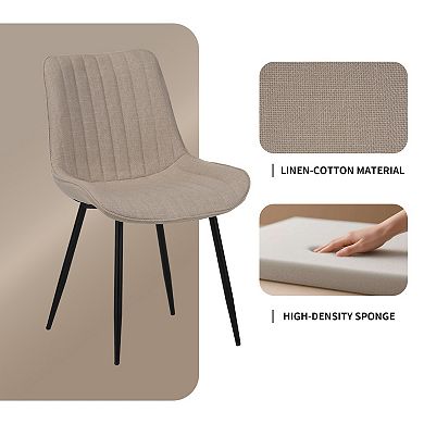 4 PCS Dining Chair Set, Soft Seated Dining Chairs with Padded Backrests and Metal Legs