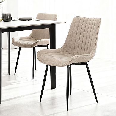 4 PCS Dining Chair Set, Soft Seated Dining Chairs with Padded Backrests and Metal Legs