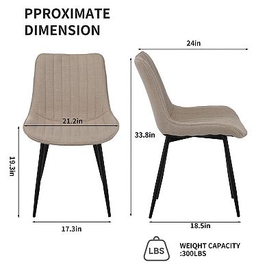 4 PCS Dining Chair Set, Soft Seated Dining Chairs with Padded Backrests and Metal Legs