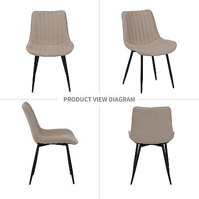 4 PCS Dining Chair Set, Soft Seated Dining Chairs with Padded Backrests and Metal Legs