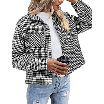 Women’s Plaid Button-Down Shacket Fall Fashion Top