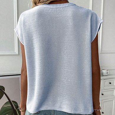Womens Summer Cap Sleeve Sweater Tops