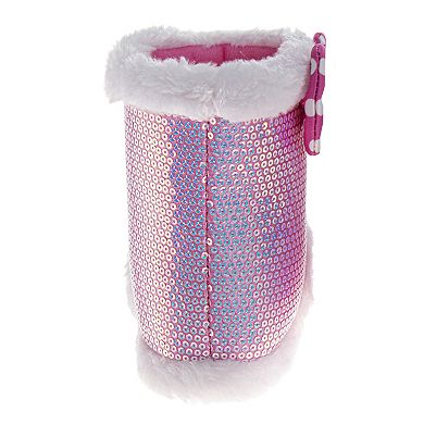 Disney Minnie Mouse Girls' Booties Warm, Fluffy, and Fun House Slippers (Toddler / Little Kid)