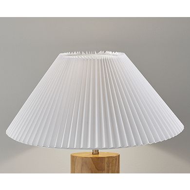 ADESSO Marta Table Lamp with Pleated Shade and Wood Base