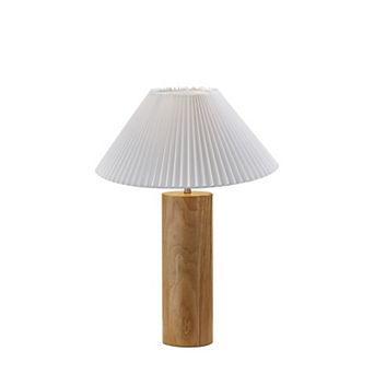 ADESSO Marta Table Lamp with Pleated Shade and Wood Base