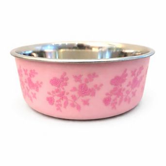 Laura Ashley Heirloom Floral 34-oz. Metal Pet Bowl