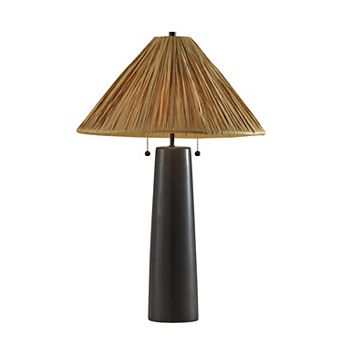 ADESSO Waylon Table Lamp with Textured Shade and Pull Chain