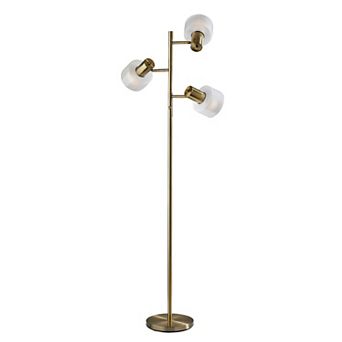 ADESSO Rhodes Tree Lamp with Adjustable Arms and Frosted Glass Shades