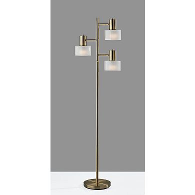 ADESSO Rhodes Tree Lamp with Adjustable Arms and Frosted Glass Shades