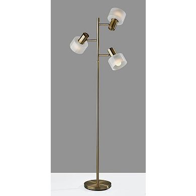 ADESSO Rhodes Tree Lamp with Adjustable Arms and Frosted Glass Shades