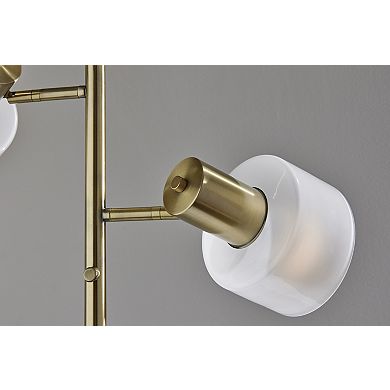 ADESSO Rhodes Tree Lamp with Adjustable Arms and Frosted Glass Shades