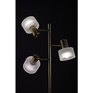 ADESSO Rhodes Tree Lamp with Adjustable Arms and Frosted Glass Shades