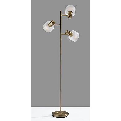 ADESSO Rhodes Tree Lamp with Adjustable Arms and Frosted Glass Shades
