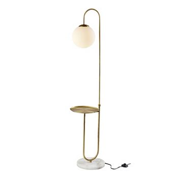 ADESSO Terra Shelf Floor Lamp with Marble Base & Adjustable Arm