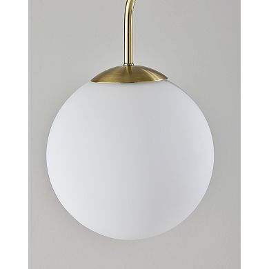 ADESSO Terra Shelf Floor Lamp with Marble Base & Adjustable Arm