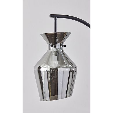 ADESSO Tate Floor Lamp with Adjustable Arm and Glass Shade