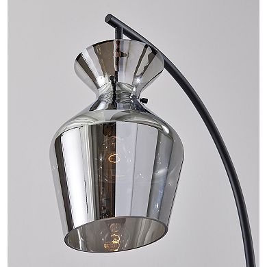 ADESSO Tate Floor Lamp with Adjustable Arm and Glass Shade