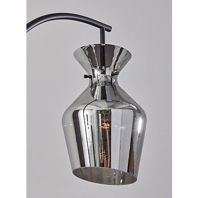 ADESSO Tate Floor Lamp with Adjustable Arm and Glass Shade