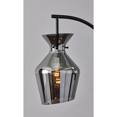 ADESSO Tate Floor Lamp with Adjustable Arm and Glass Shade