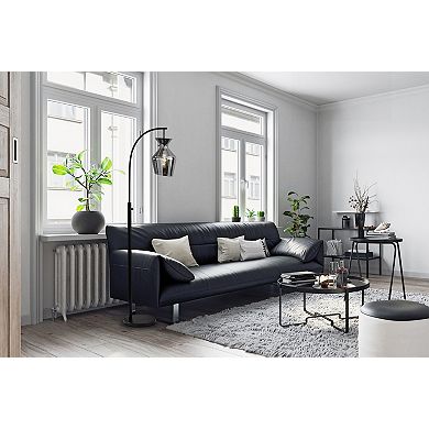 ADESSO Tate Floor Lamp with Adjustable Arm and Glass Shade