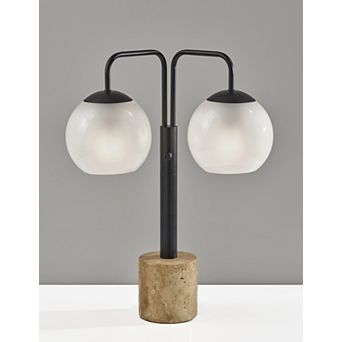 ADESSO Stockton Table Lamp with Dual Globes & Adjustable Arm
