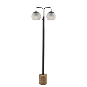 ADESSO Stockton Floor Lamp with Adjustable Arm and Dual Globe Design