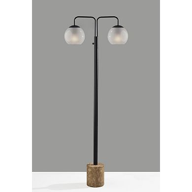 ADESSO Stockton Floor Lamp with Adjustable Arm and Dual Globe Design
