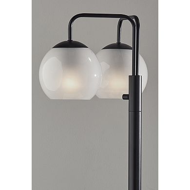 ADESSO Stockton Floor Lamp with Adjustable Arm and Dual Globe Design