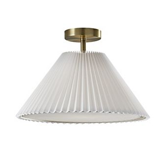 ADESSO Pleated Shade Flush Mount Ceiling Light Fixture