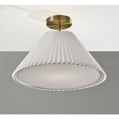 ADESSO Pleated Shade Flush Mount Ceiling Light Fixture