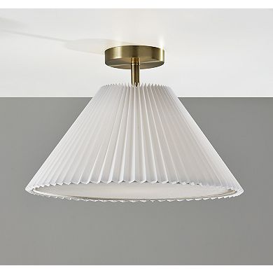 ADESSO Pleated Shade Flush Mount Ceiling Light Fixture