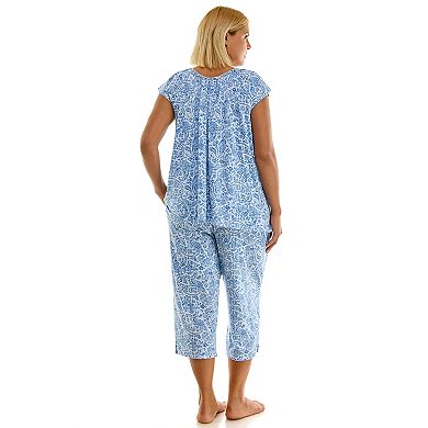 Plus Size Croft & Barrow® Lush Luxe Ruffle Sleeve Pajama Top & Pajama Capri Set