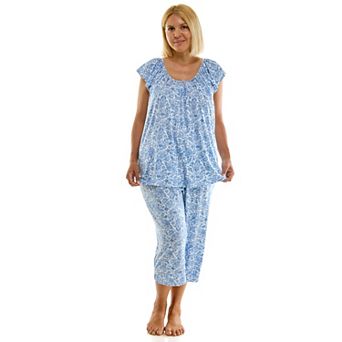 Plus Size Croft & Barrow® Lush Luxe Ruffle Sleeve Pajama Top & Pajama Capri Set