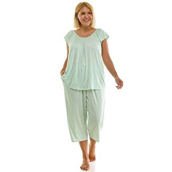 Plus Size Croft & Barrow® Lush Luxe Ruffle Sleeve Pajama Top & Pajama Capri Set
