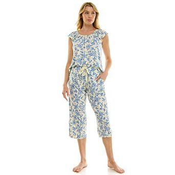 Petite Croft & Barrow® Lush Luxe Ruffle Sleeve Pajama Top & Pajama Capri Set