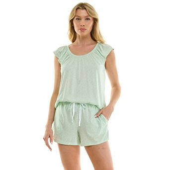 Women's Croft & Barrow® Lush Luxe Ruffle Sleeve Pajama Top & Pajama Shorts Set