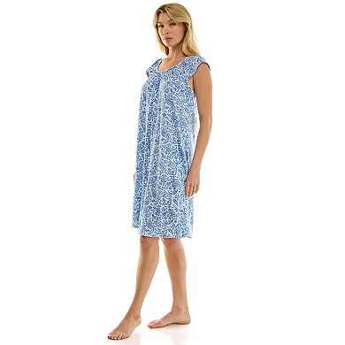 Women's Croft & Barrow® Lush Luxe Ruffle Cap Sleeve Nightgown