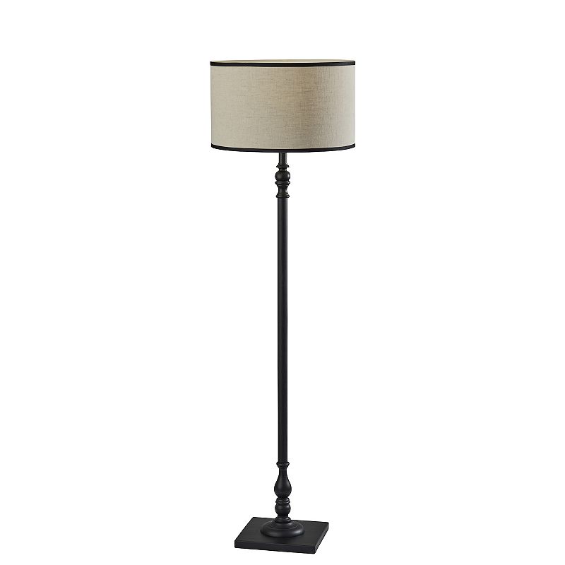 ADESSO Zeek Adjustable Floor Lamp, Black Wood