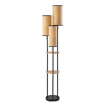 ADESSO Trio Floor Lamp with Shelves and Adjustable Height