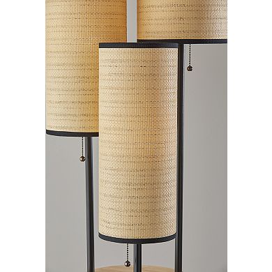 ADESSO Trio Floor Lamp with Shelves and Adjustable Height