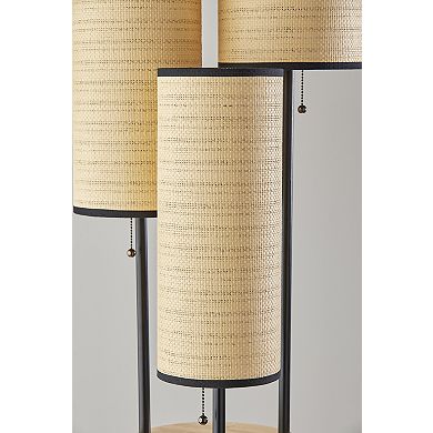 ADESSO Trio Floor Lamp with Shelves and Adjustable Height